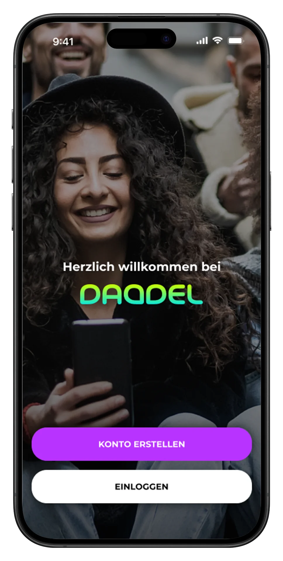 Daddel App Startscreen